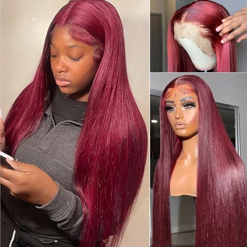 #13x4 HD Burgundy Lace Front Wig