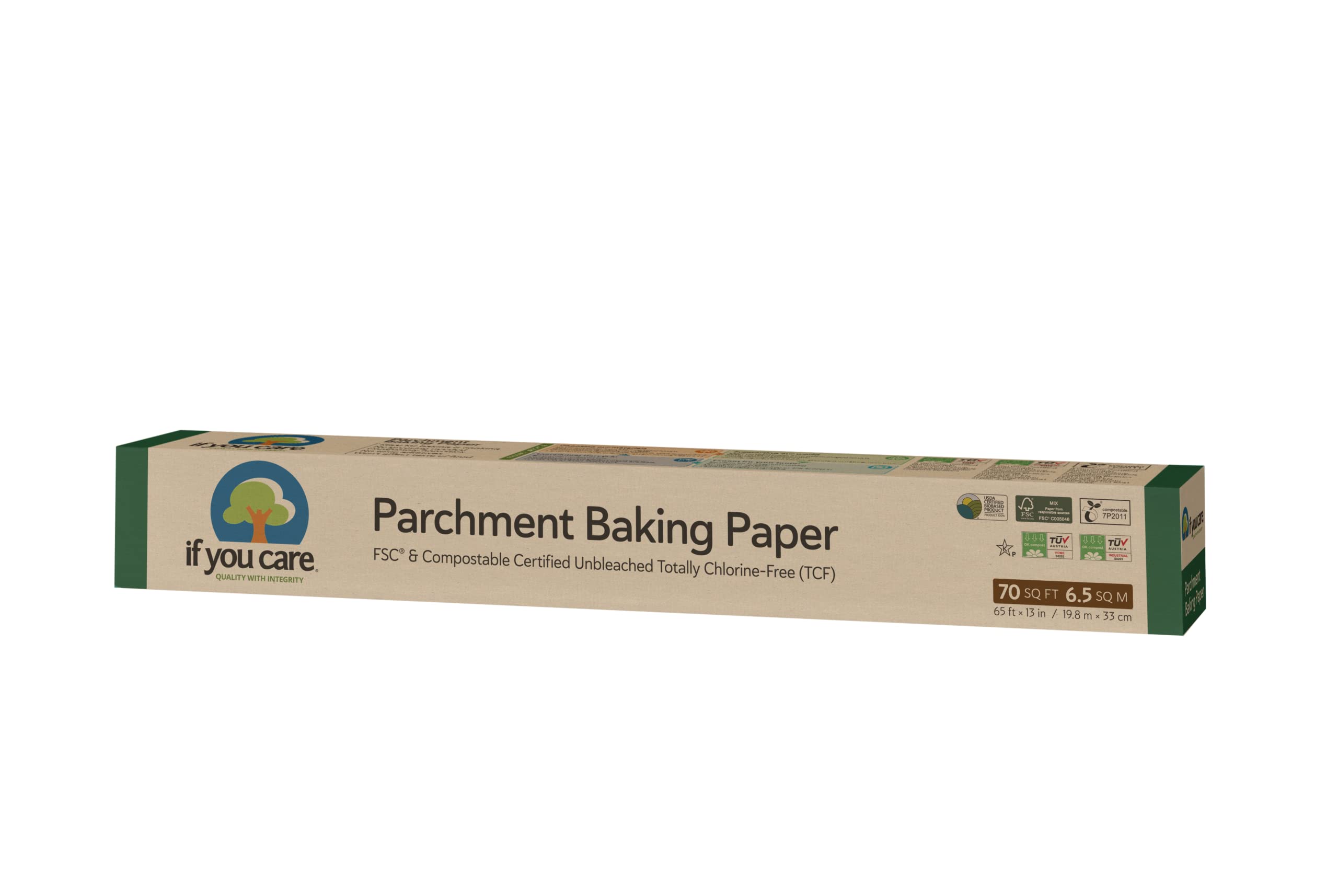 If You Care Unbleached Parchment Baking Paper - 70 Sq Ft, Eco-Friendly & Non-Stick for Baking, Roasting, and Cooking | Perfect for Cookies, Cakes, Bread & More