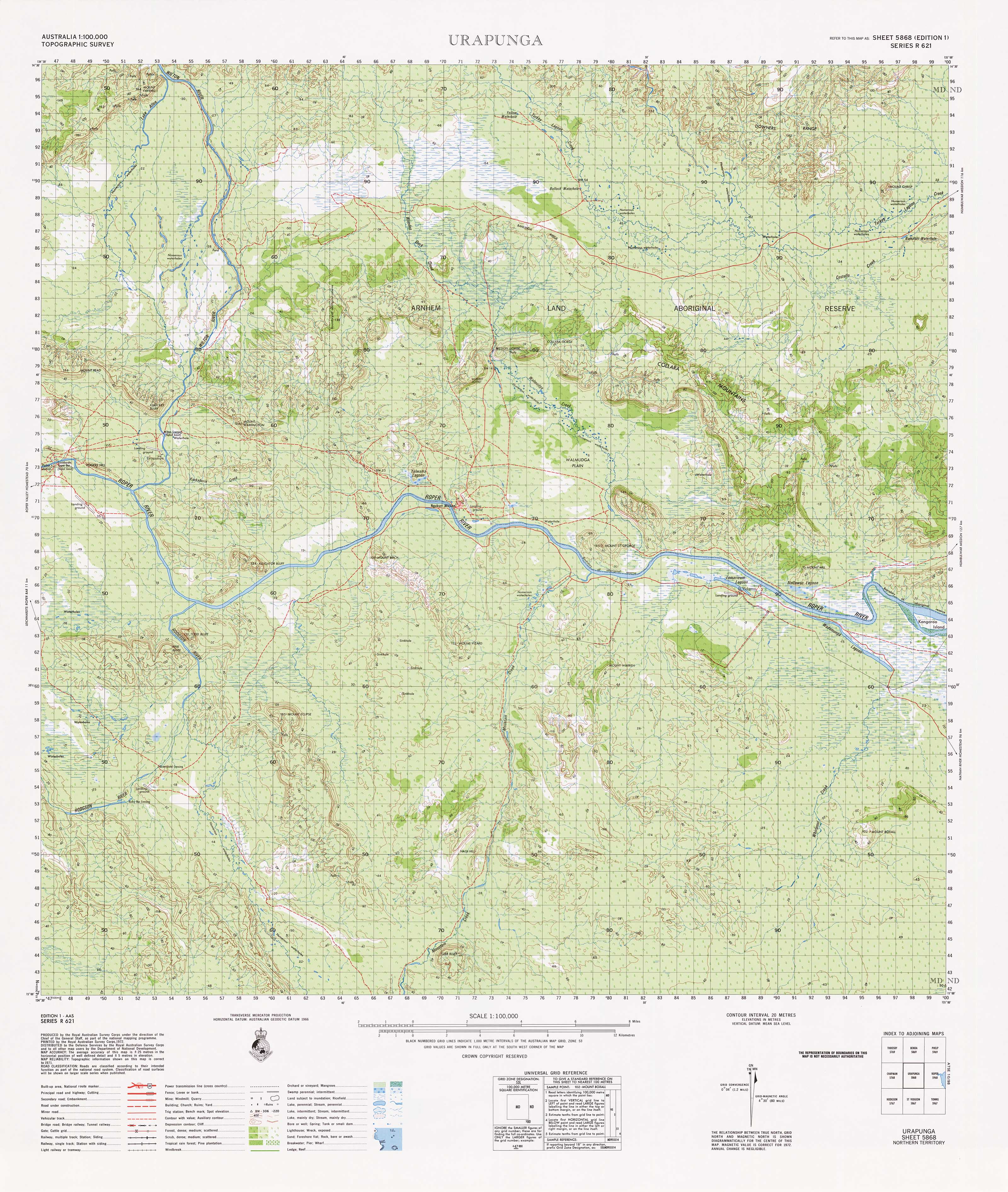 5868 Urapunga 1:100k Topographic Map - Detailed Australia Northern Territory Map for Hiking, Camping & Outdoor Exploration