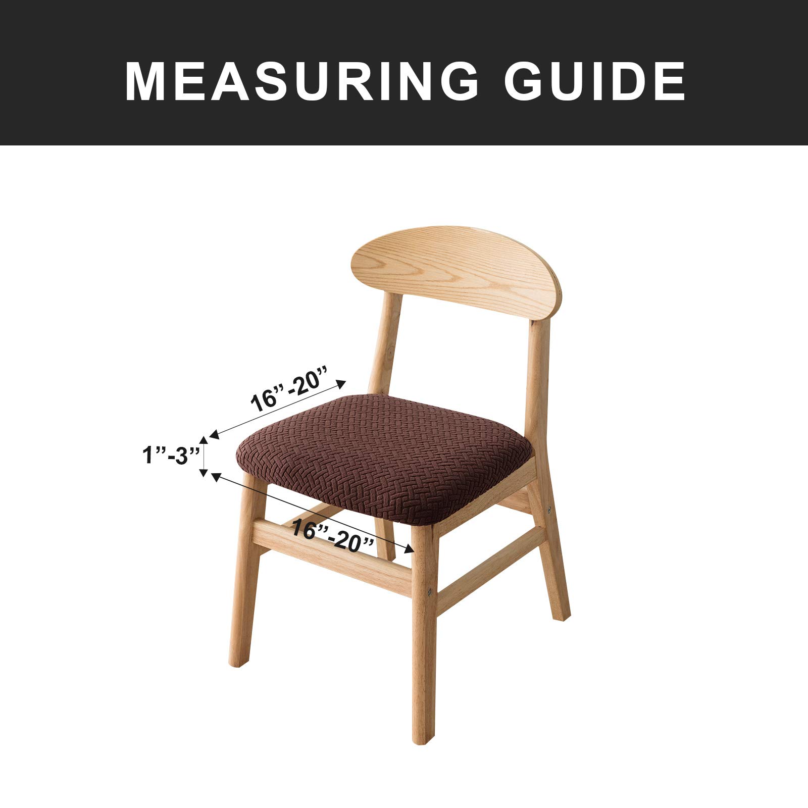 Genina Dining Chair Covers 4-Pack - Chocolate for Kitchen & Home Decor