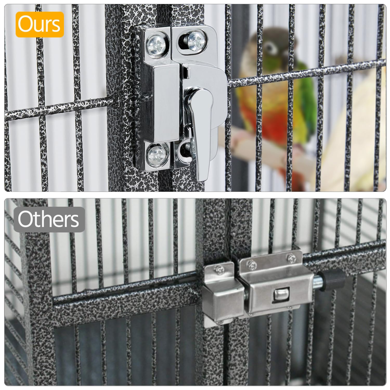 Yaheetech 69-inch Large Wrought Iron Rolling Parrot Cage for African Grey, Quaker, Amazon, Cockatiel, Sun Parakeet, Conure - Play Top Bird Cage with Stand for Home, Aviary, or Pet Store Use