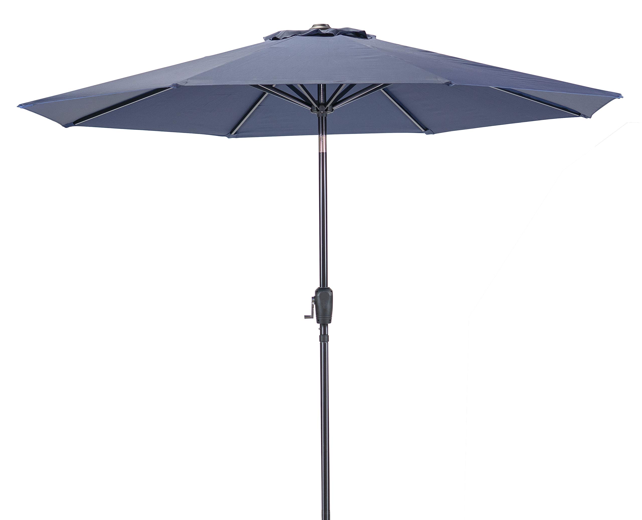Patio Premier 9-Foot Round 8-Rib Aluminum Market Umbrella in Navy Blue - Perfect for Outdoor Dining, Poolside Lounging & Backyard Shade