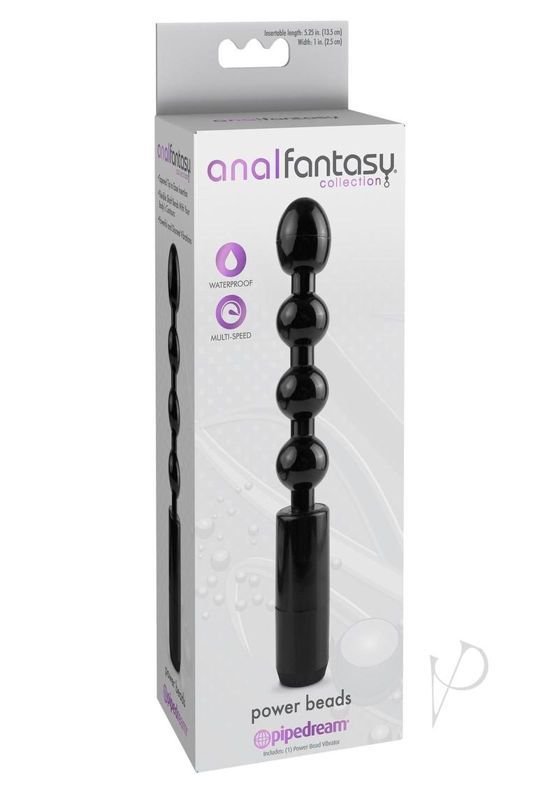 Anal Fantasy Collection Power Beads - 5.25 Inch Waterproof Black Pleasure Beads for Enhanced Sensation | Perfect for Couples Play & Solo Exploration