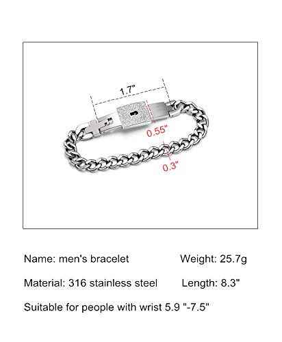 SONGCHANGJEWELRY Lock and Key Couples Bracelets Set - Matching BFF Friendship Bracelets for 2, Romantic Valentine's Day Gift, Birthday Present, Christmas, Wedding & Anniversary Jewelry - Perfect for Couples, Best Friends & Special Occasions