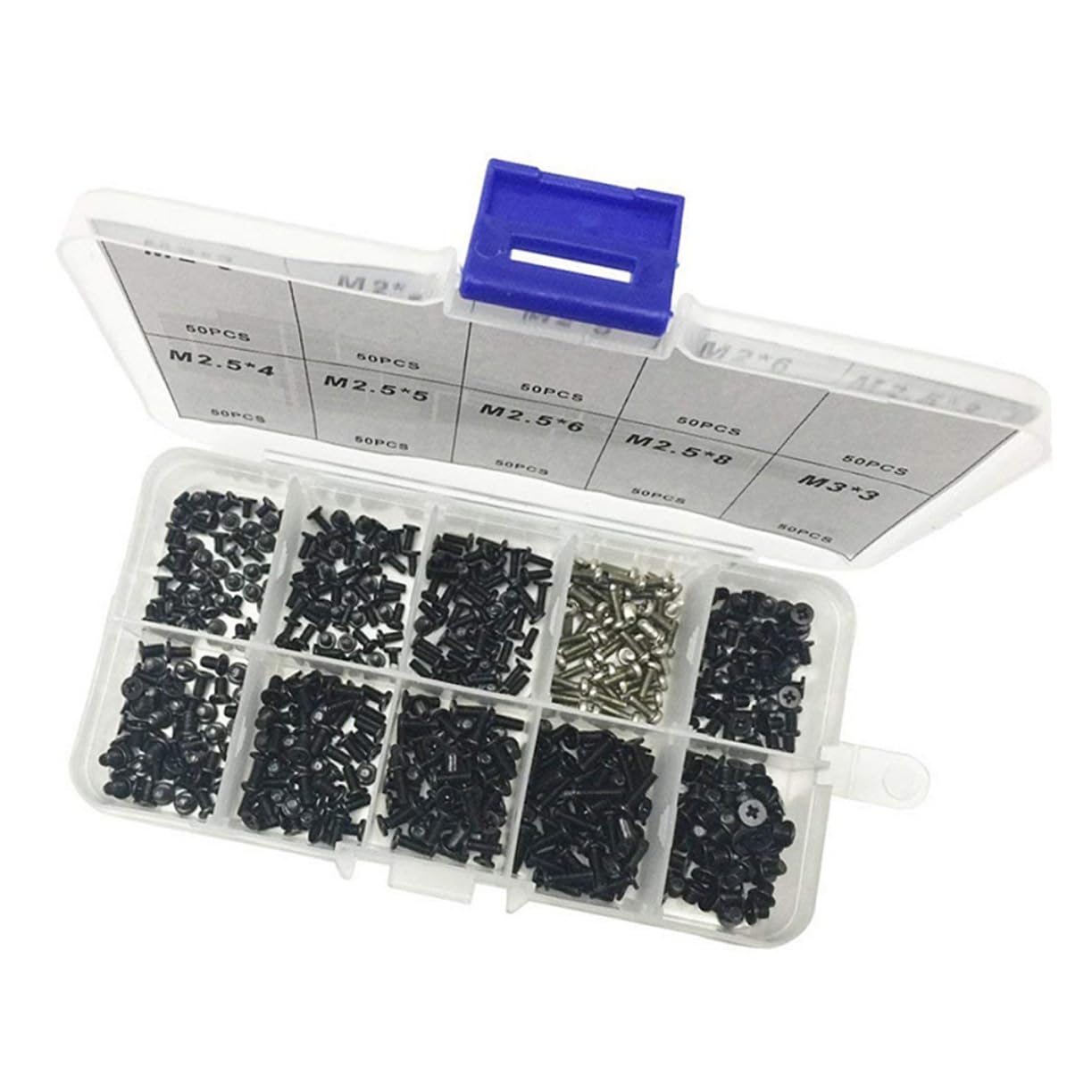 Healeved 1500 Pcs 3mm Black Self Tapping Screws for Laptop Repair - Cross Head Computer Screws with Nuts | Durable Small Screws for MacBook, Dell, HP & More | Perfect for DIY Laptop Maintenance & Electronics Projects