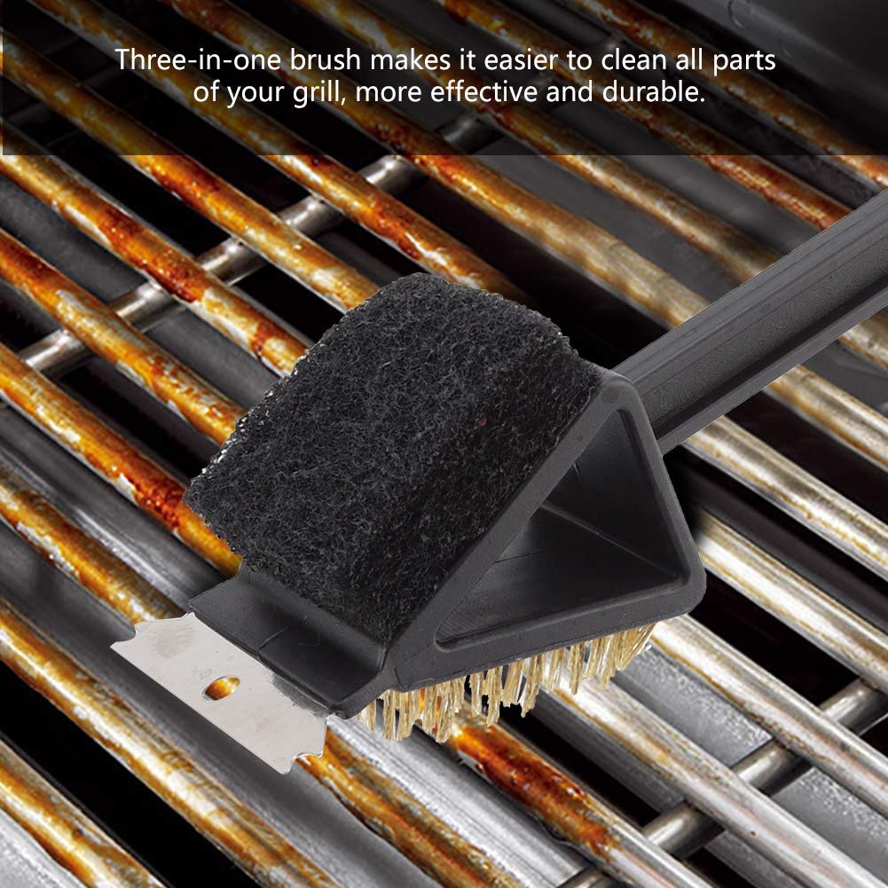 **Horoper Heavy Duty Grill Brush - Stainless Steel BBQ Scrubber & Grill Grate Cleaner with Ergonomic Handle - Perfect for Gas, Charcoal Grills & Outdoor Cooking Accessories**