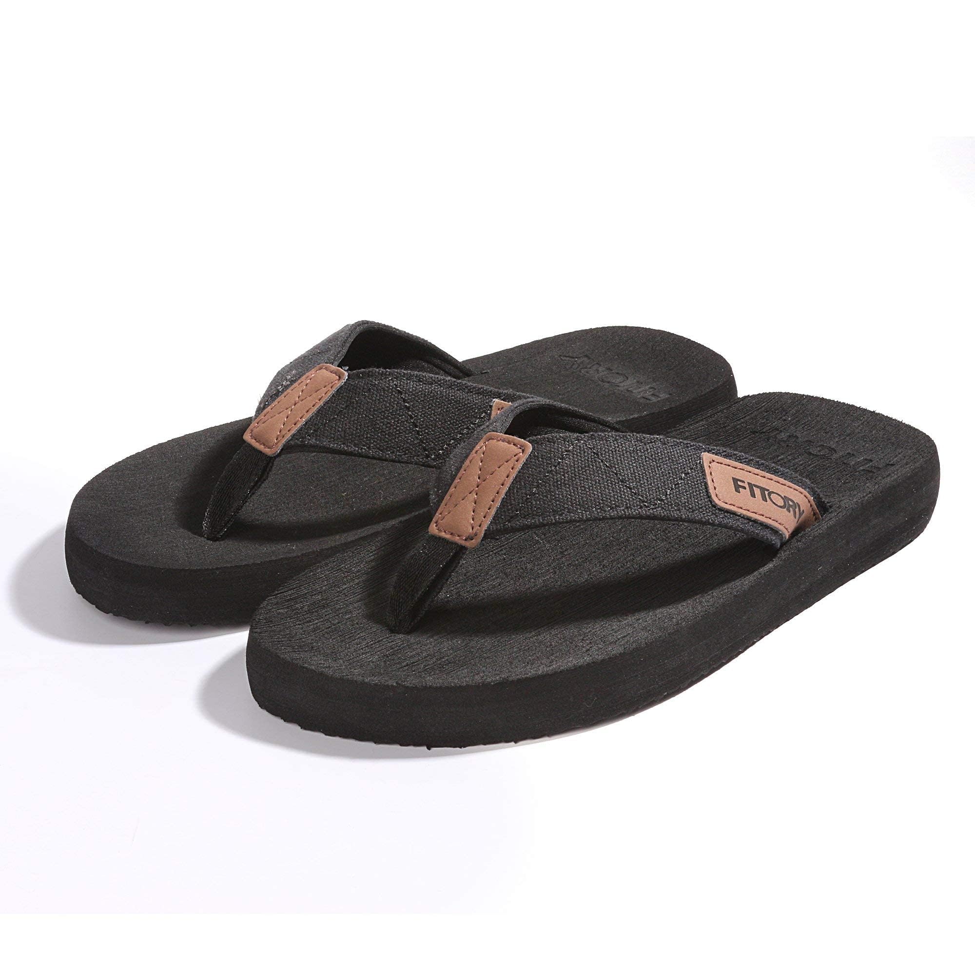 FITORY Men's Flip Flops - Comfortable Thong Sandals for Beach, Pool, and Casual Wear - Sizes 6-15 (US) - Lightweight Summer Slippers for Walking, Travel, and Outdoor Activities