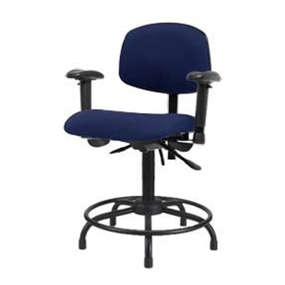 Thomas ECOM Adjustable Fabric Desk Chair with Round Tube Base - No Tilt, Burgundy Office Chair with Adjustable Arms & Glides for Home & Office Workspaces