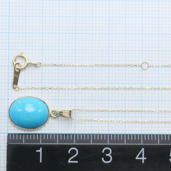 18K Yellow Gold Turquoise Necklace for Women - Elegant Handmade Jewelry Gift for Birthday, Anniversary & Special Occasions | Perfect for Weddings, Parties & Everyday Wear