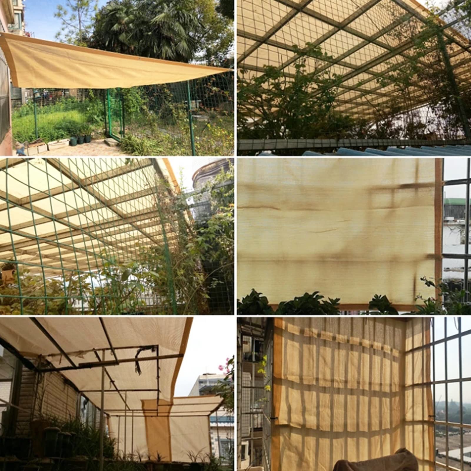 90% Sun Shade Netting UV Protection Cloth - 5x6m Beige Sunscreen Fabric for Carport, Greenhouse, Terrace - Durable & Easy to Install - Perfect for Outdoor Shade, Plant Protection & Sun Damage Prevention