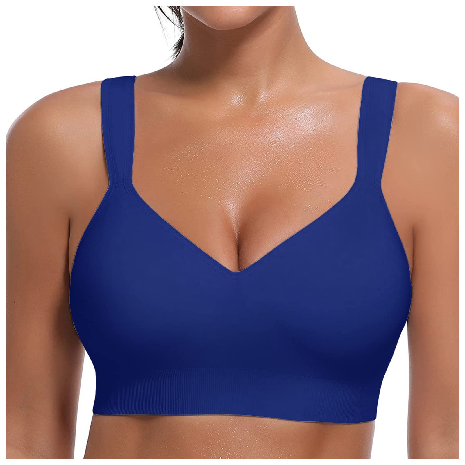 Seamless Sports Bra for Women - Removable Cups, No Underwire, Push Up Support - Perfect for Yoga, Running & Gym Workouts