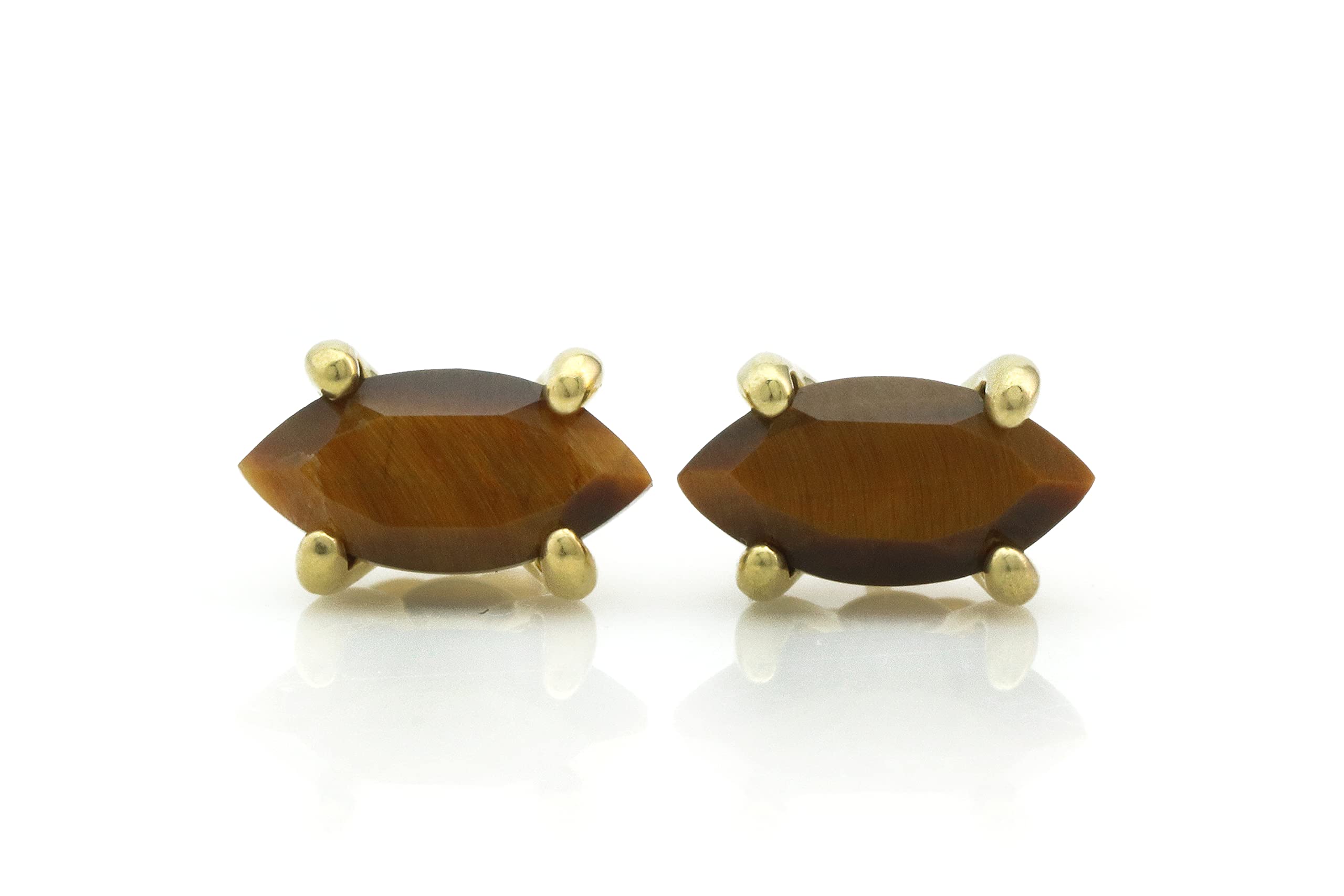 Tiger Eye Stud Earrings for Women - Handmade Gemstone Jewelry - Perfect for Everyday Wear & Gifting