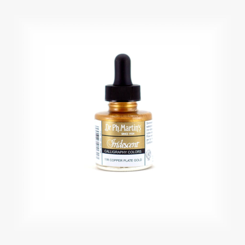 Dr. Ph. Martin's Iridescent Calligraphy Ink - 1 oz Copper Bottle | Shimmering Metallic Calligraphy & Watercolor Paint for Artists, Lettering, DIY Crafts, Wedding Invitations & Scrapbooking