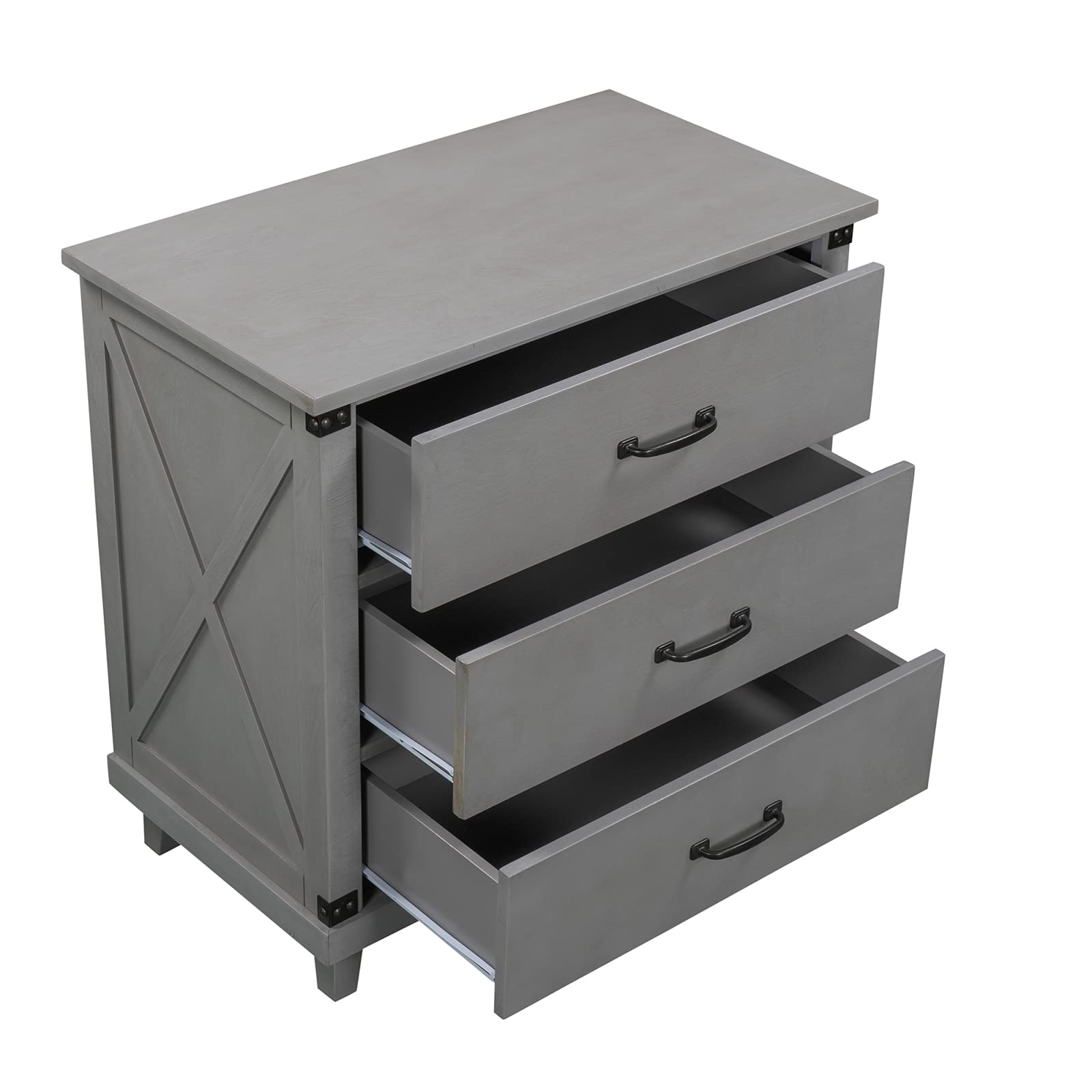 2-Piece Wooden Nightstand Set with 3 Drawers - Solid Wood Bedside Table with Storage for Bedroom, Living Room | Perfect for Small Spaces, Apartment Furniture & Home Organization