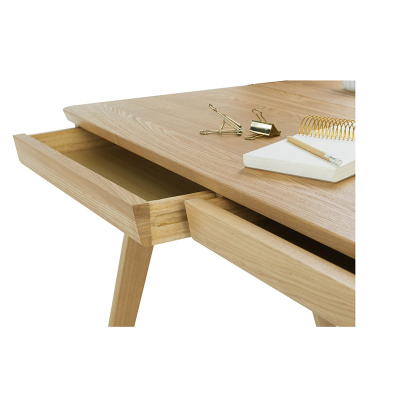 KEIR 47-Inch Natural Wood Study Desk - Perfect for Home Office, Dorm Room & Small Spaces | Modern Writing Desk with Sturdy Frame for Work & Study
