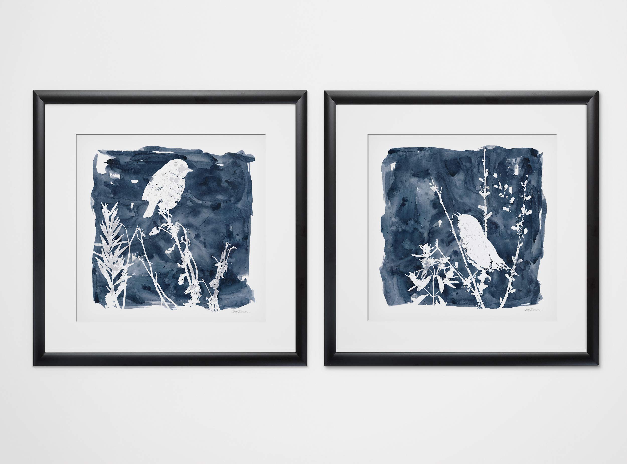 Wexford Home Indigo Bird 2-Piece Set - Modern Farmhouse Decor for Living Room, Bedroom & Dining Area