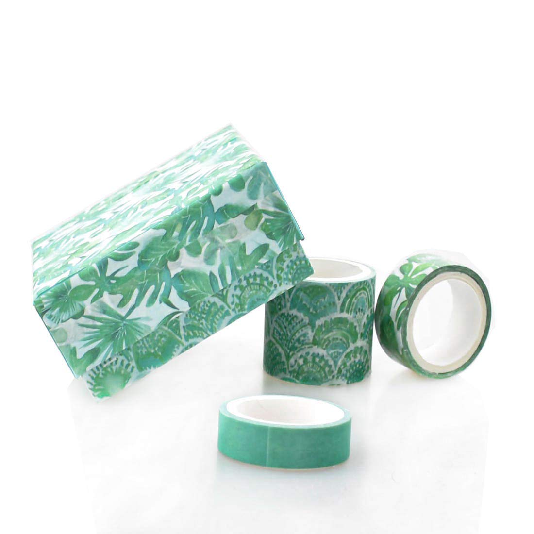 12 Rolls Green Washi Tape Set - Floral Leaf Tree Decorative Masking Tape for DIY Crafts, Scrapbooking, Gift Wrapping & Kids Art Projects | Perfect for Journaling, Home Decor & Party Supplies