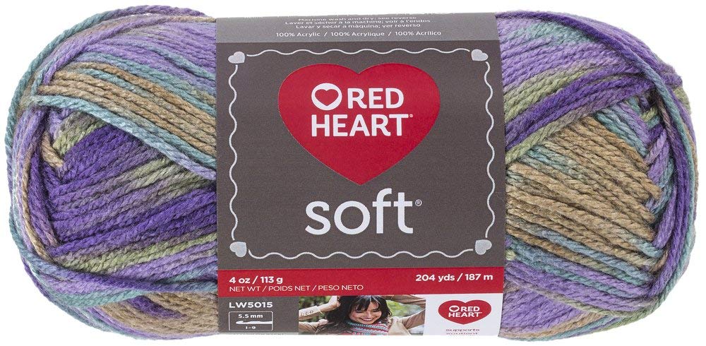 Red Heart Soft Yarn (9941) Watercolors - Premium Acrylic Knitting & Crochet Yarn for Scarves, Blankets & Baby Clothes - Soft & Colorful Crafting Yarn for DIY Projects
