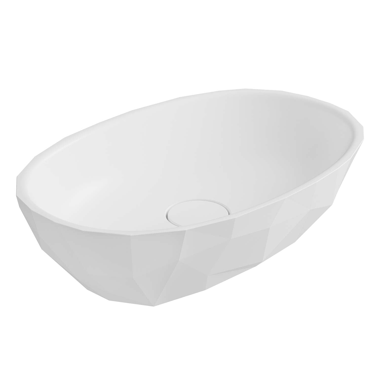 DAX Arte Solid Surface Oval Vessel Bathroom Sink - 18