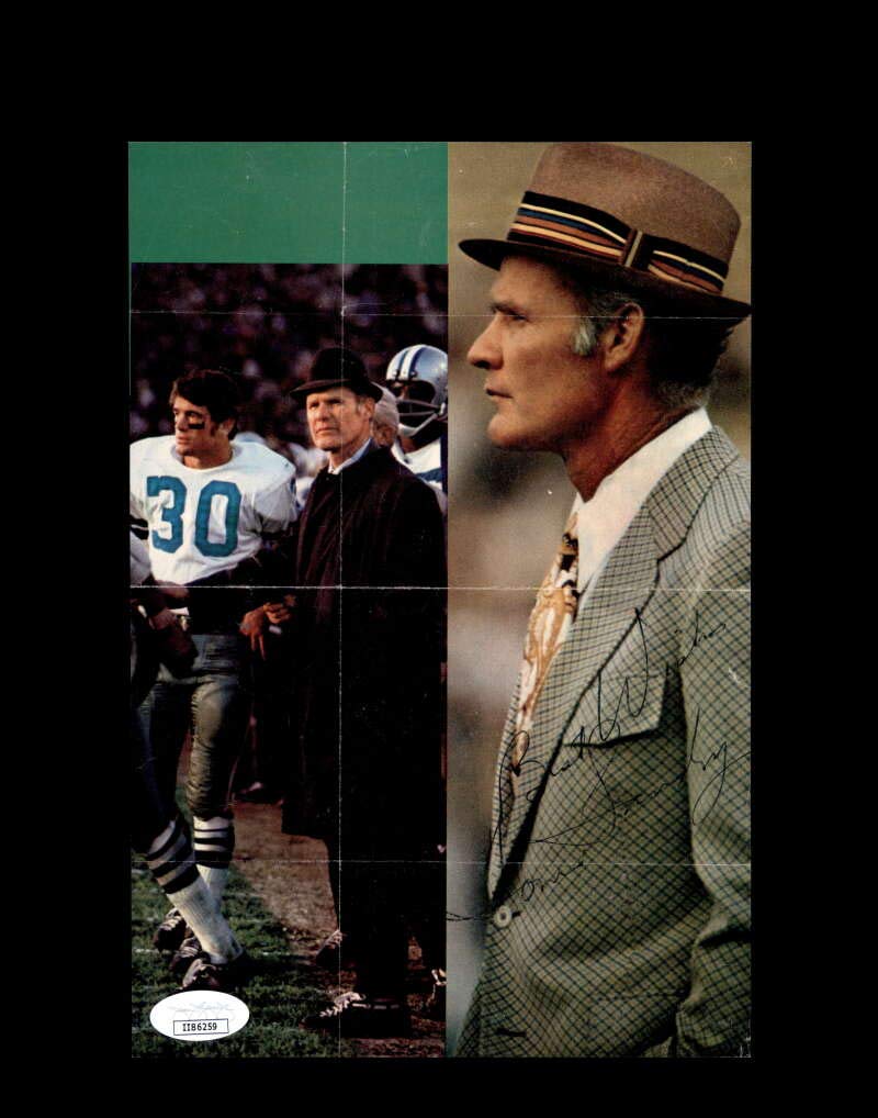 Tom Landry JSA COA Hand Signed 6x9 Autograph Photo - Authentic Collectible for Sports Memorabilia & Fan Display