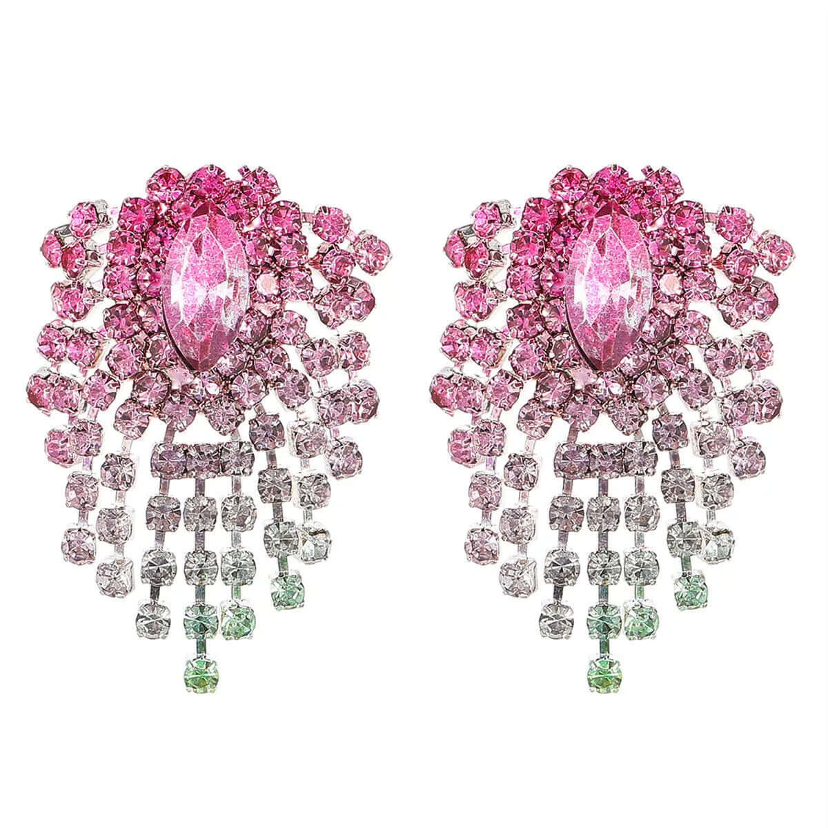 Sparkly Color Rhinestone Burst Stud Earrings | Fashion Jewelry for Women | Perfect for Parties, Weddings & Special Occasions