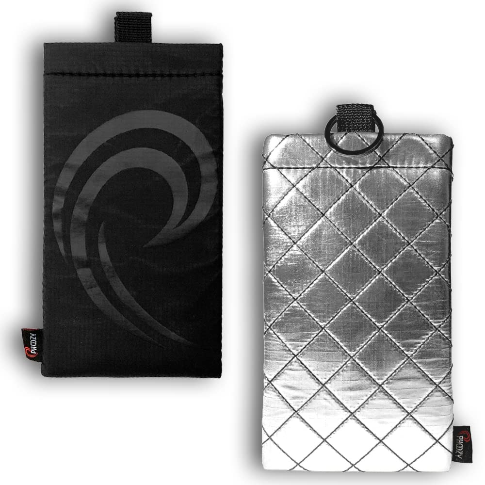 PHOOZY Apollo II Thermal Phone Case with Antimicrobial Lining - Shockproof, Waterproof & Floating Protection for iPhone & Samsung (Silver/Black, Large) | Perfect for Skiing, Hiking & Water Sports