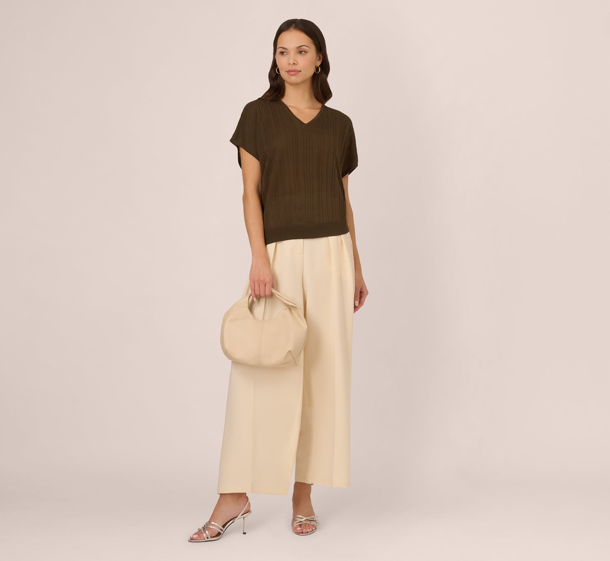Women's Lightweight Rib Knit Short Sleeve Sweater Top - Chocolate Walnut Color | Casual Spring/Summer Tops for Everyday Wear & Layering