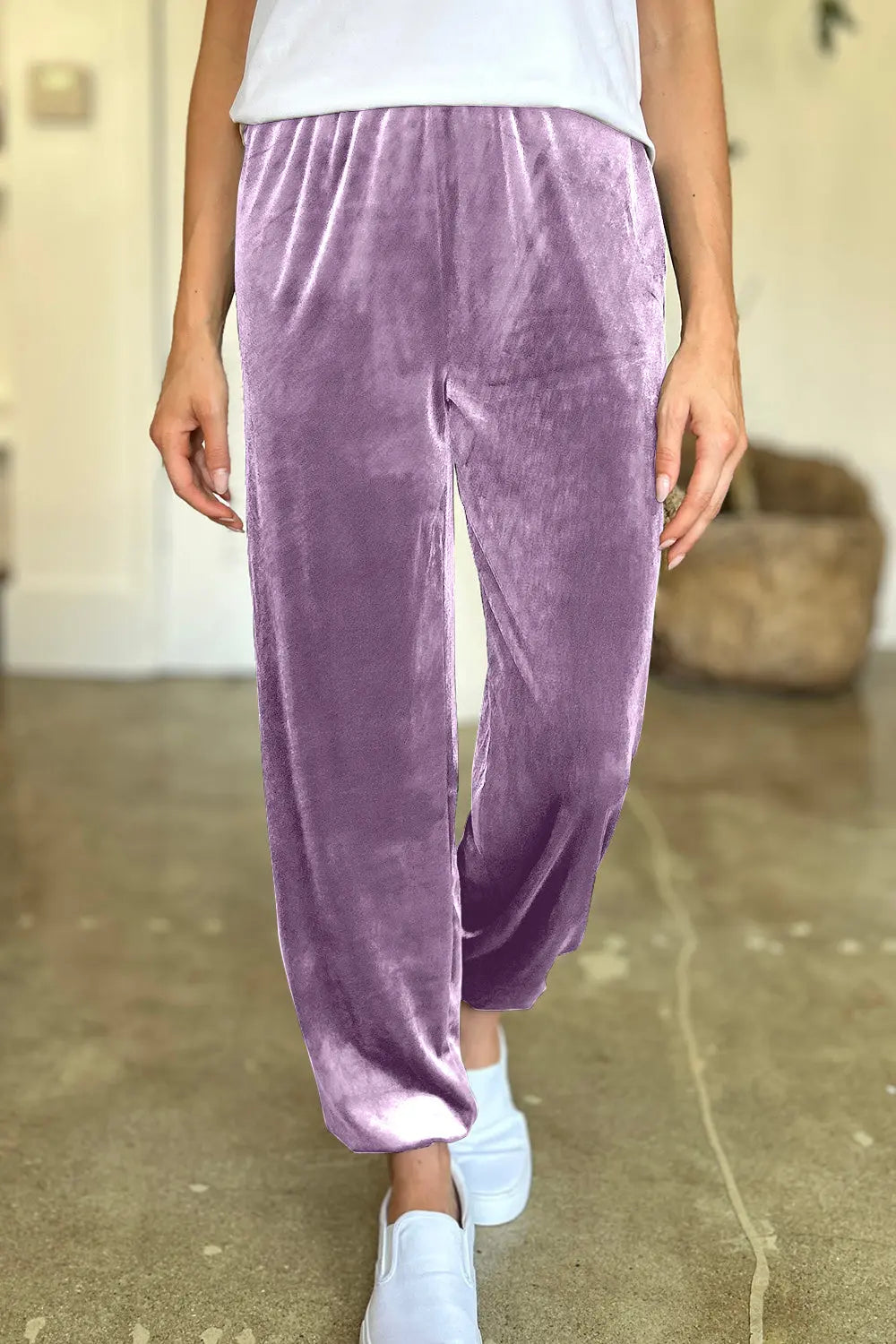 Comfortable Stretch Pocketed Elastic Waist Joggers for Women - Soft Lounge Pants for Running, Yoga & Casual Wear