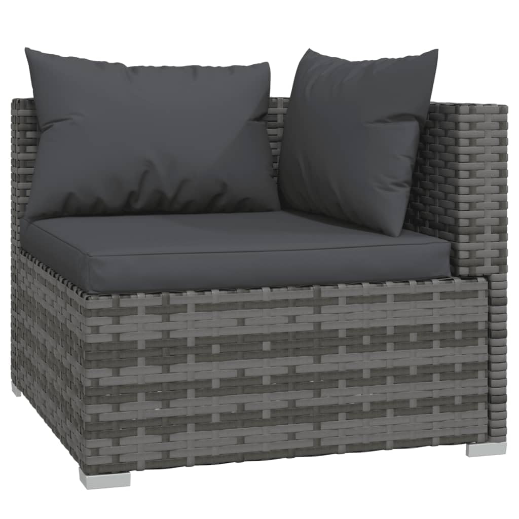 8-Piece Padded Patio Lounge Set with Poly Rattan - Gray & Anthracite Modular Outdoor Furniture - Water-Resistant Cushions & Sturdy Steel Frame - Perfect for Poolside, Garden or Backyard Relaxation