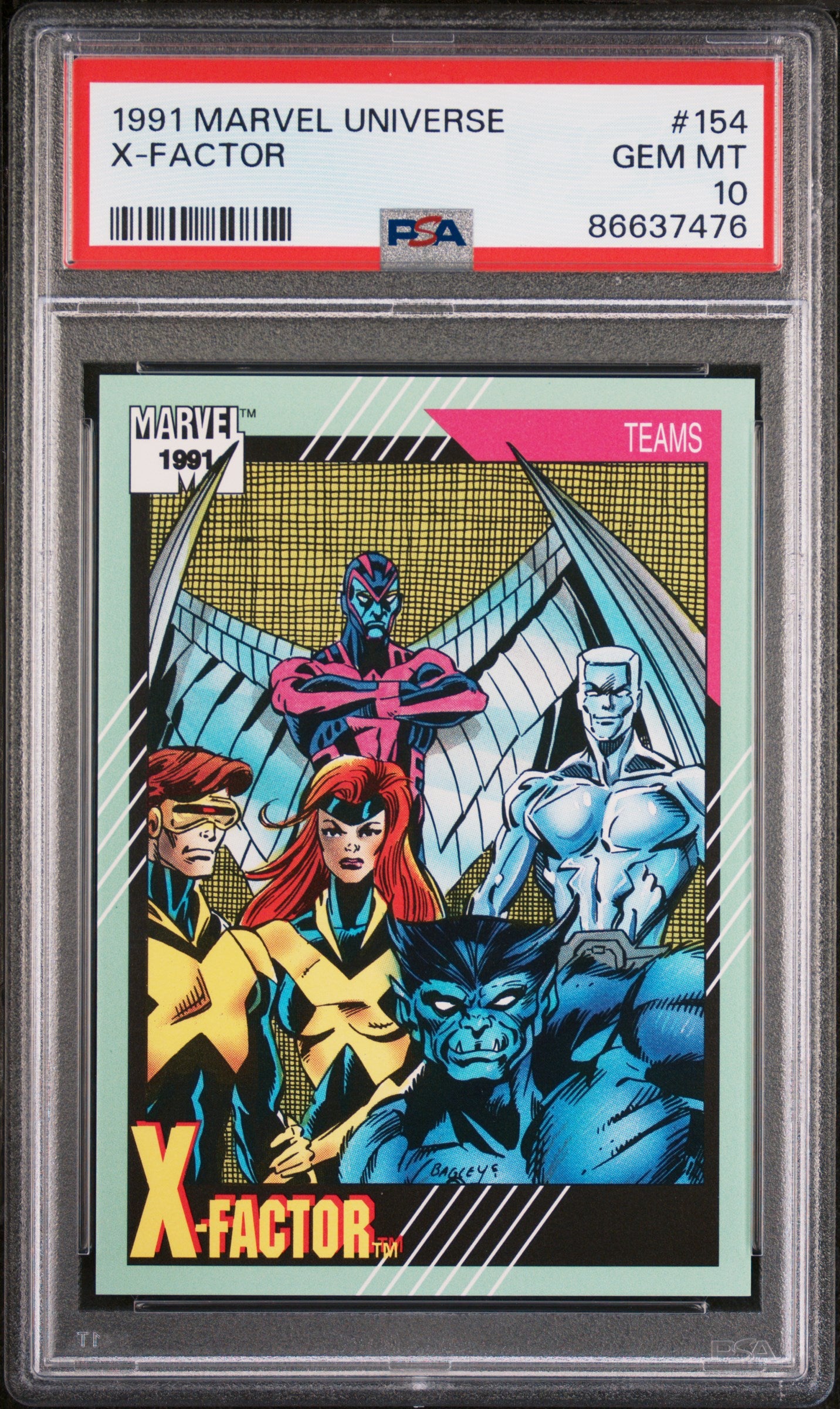 1991 MARVEL UNIVERSE X-FACTOR #154 PSA 10 GEM MT Trading Card - Rare Collectible for Marvel Fans & Comic Book Enthusiasts - Perfect for Display, Investment & Gaming Collections