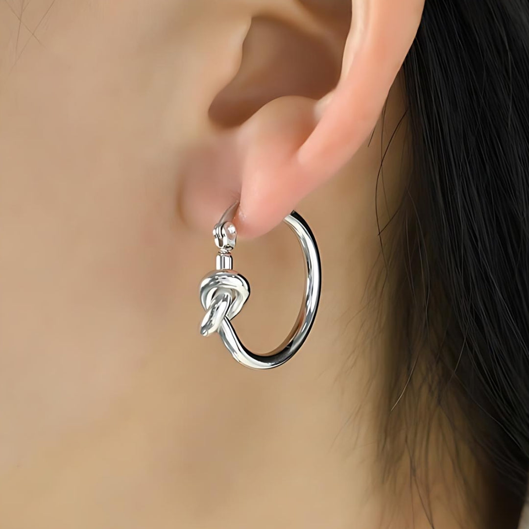 Elegant Gold Knot Hoop Earrings for Women - Minimalist Everyday Jewelry Gift | Perfect for Daily Wear, Office, and Special Occasions