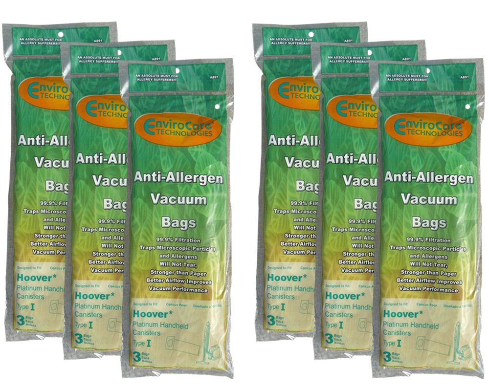 Hoover Platinum AH10005 Canister Vacuum Cleaner Allergen Bags - 18 Pack | HEPA Filtration for Dust Mites & Pet Hair | Ideal for Allergy Sufferers & Home Cleaning