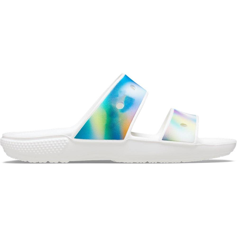 Crocs Unisex Classic Tie Dye Two-Strap Sandals - Comfortable Slides for Men & Women | Perfect for Beach, Pool, and Casual Summer Wear
