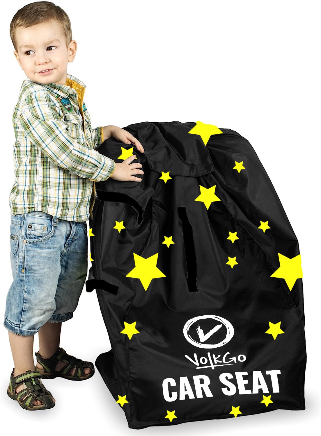 **V VOLKGO Durable Airplane Car Seat Travel Bag - Easy Carry Gate Check Cover for Airplane, Car Seat Protection - Perfect for Family Travel, Airplane Trips & Road Trips**