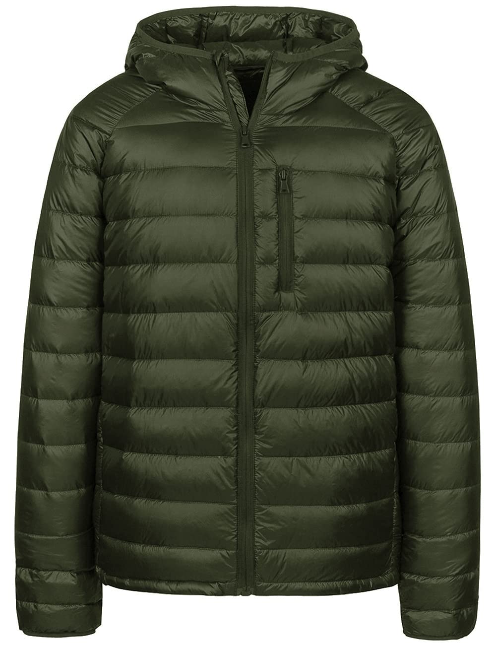 Wantdo Men's Lightweight Packable Down Jacket - Hooded Winter Puffer Coat for Outdoor Activities, Travel & Cold Weather Protection