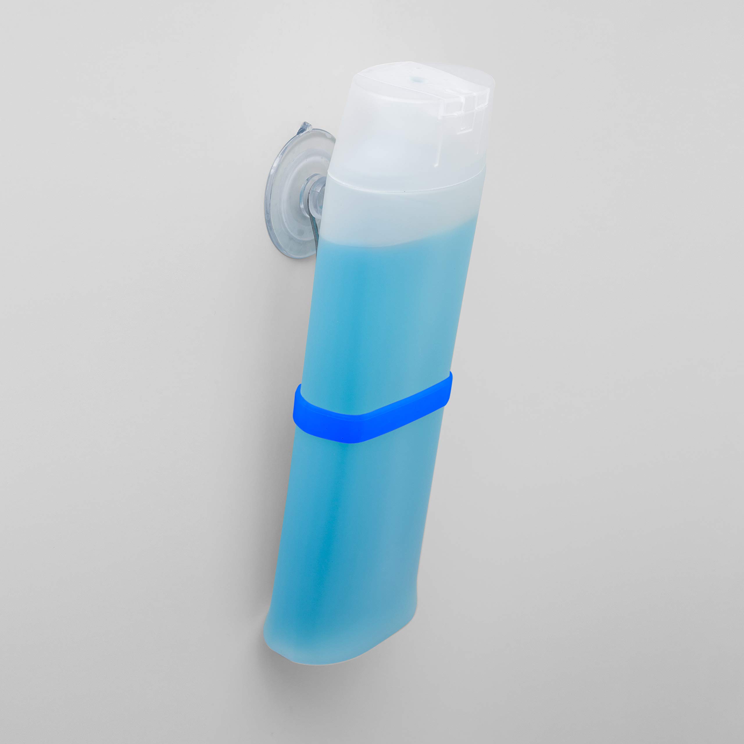 **Rust-Proof Wall-Mounted Shower Caddy with Suction Cups & Hooks – Holds Shampoo, Conditioner & Toiletries – Pack of 4 (Blue) – Perfect for Bathroom, Apartment & Dorm Organization**