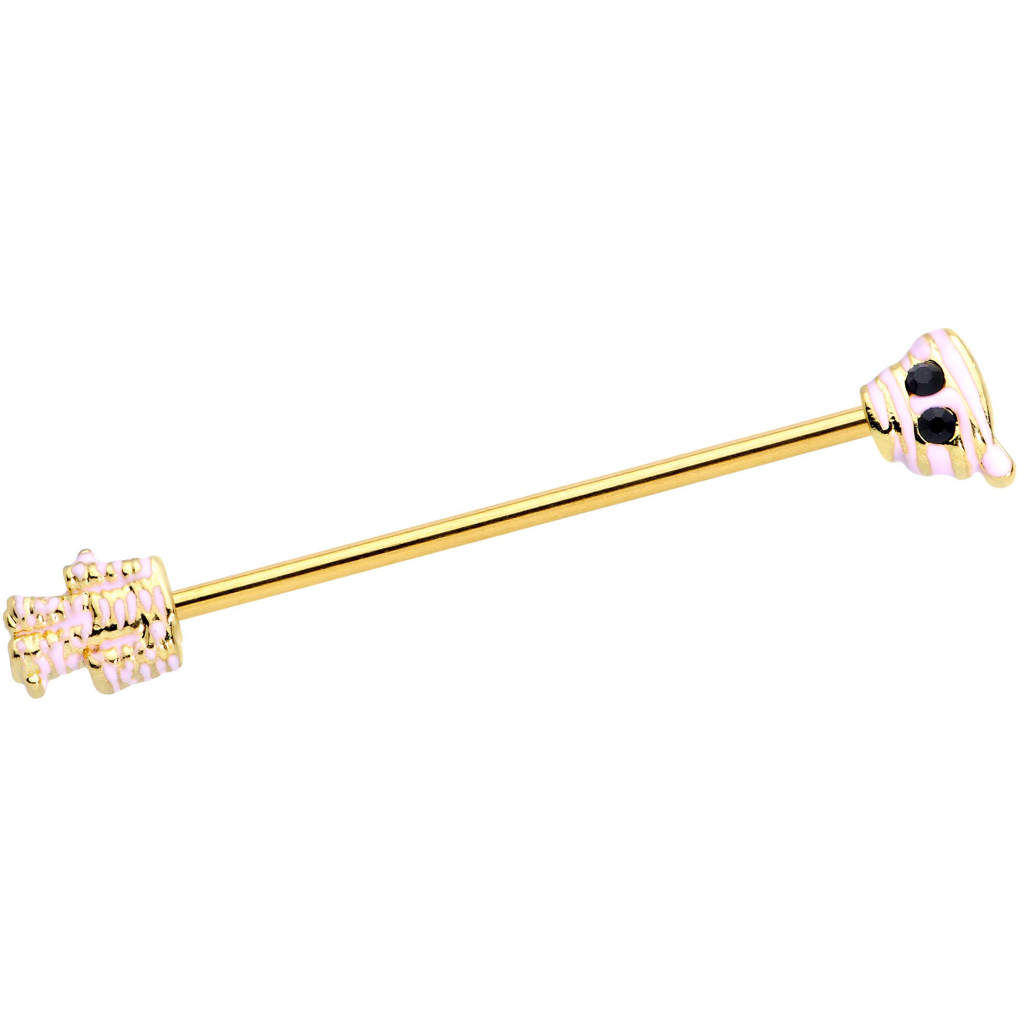 Body Candy Women's 14G PVD Steel Helix Cartilage Earring - Scary Mummy Industrial Barbell (1 1/2 Inch) for Gothic & Halloween Costume Accessories | Perfect for Piercing Jewelry & Alternative Fashion