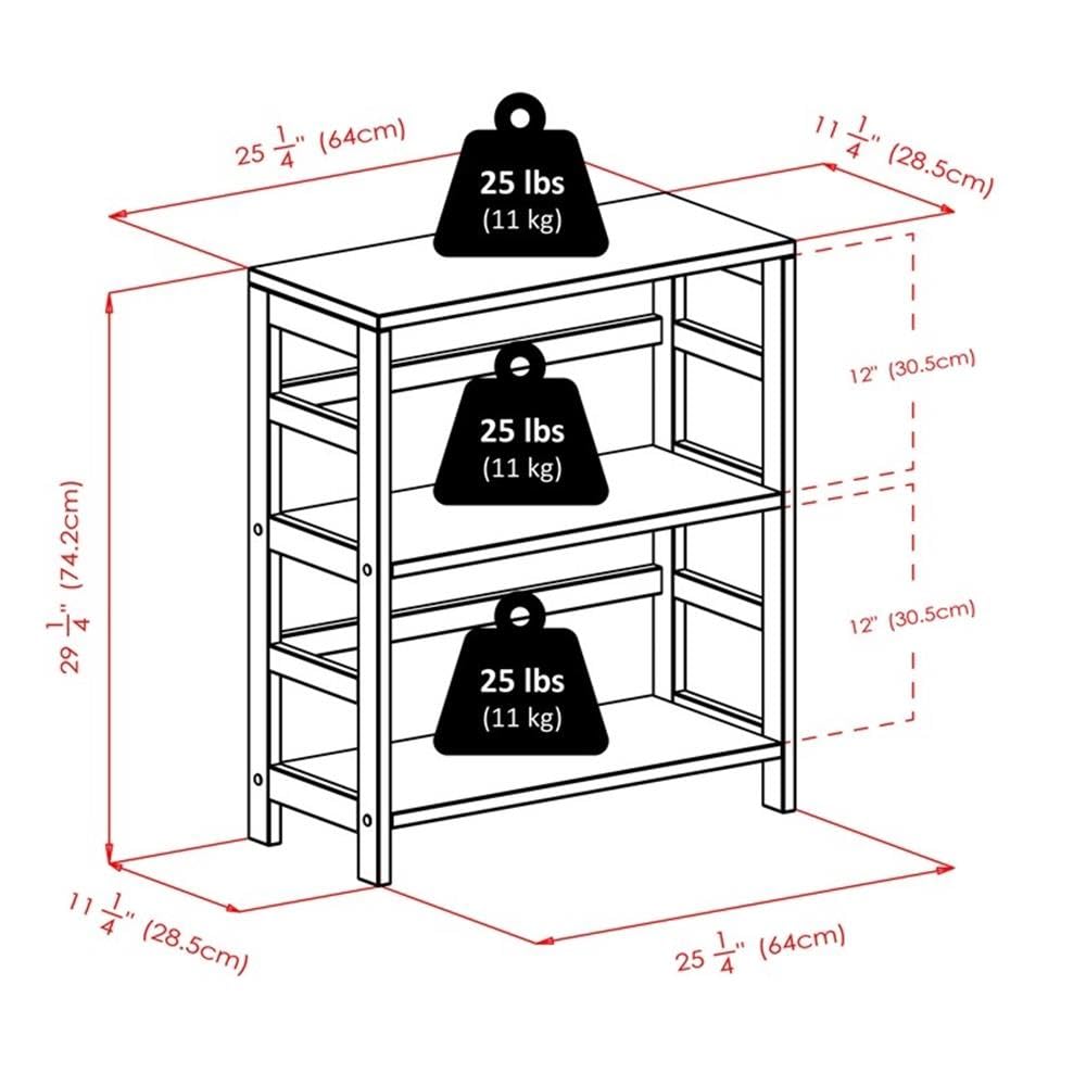 Winsome Wood Capri 2-Section Wooden Storage Shelf with 4 Black Fabric Foldable Baskets - Organizer for Bedroom, Closet & Home Office