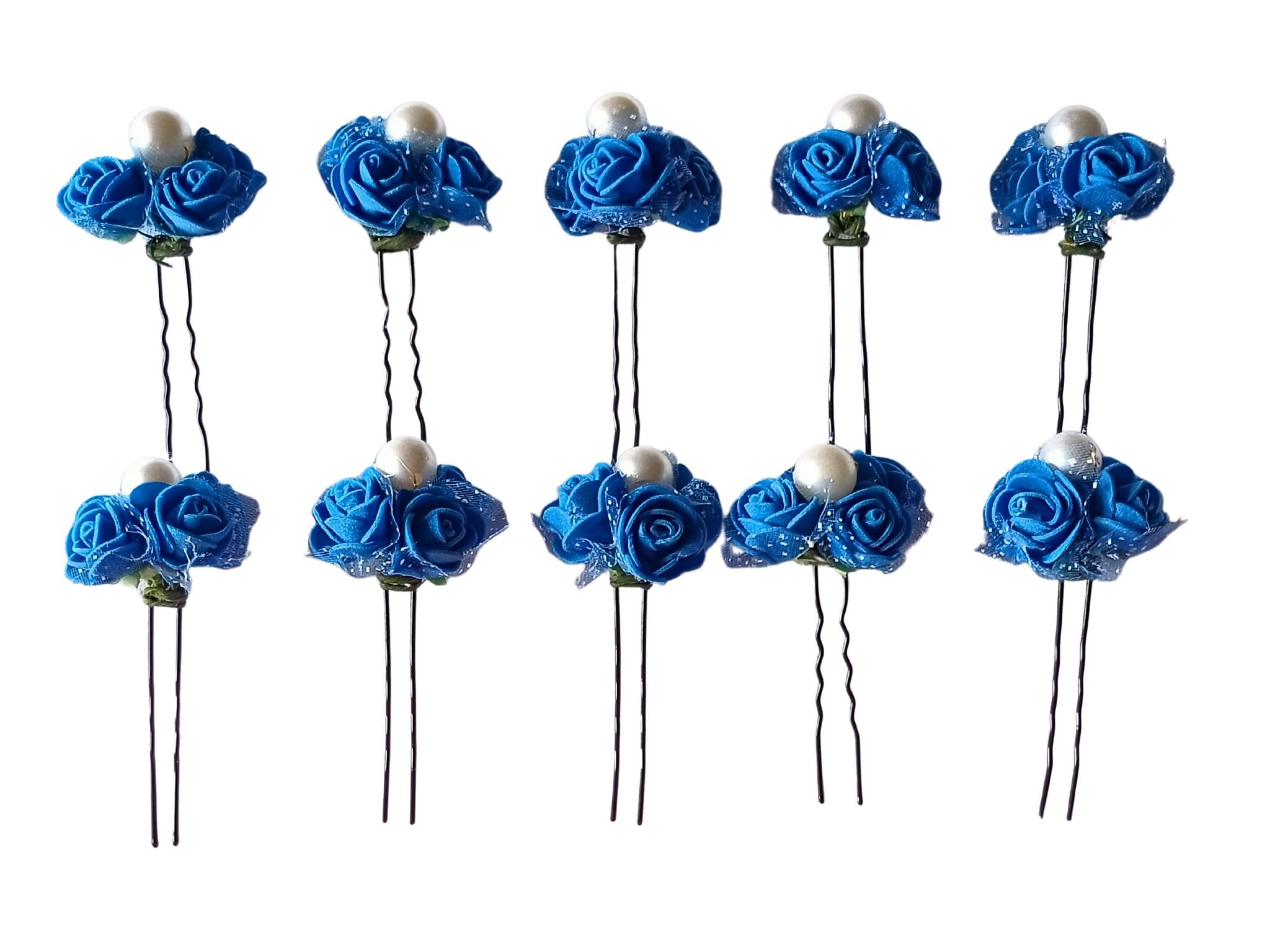 Royal Blue Peaches & Pink Center Pearl Juda Pins - Pack of 12 for Bridal Hair Accessories, Wedding Jewelry, and Special Occasion Outfits