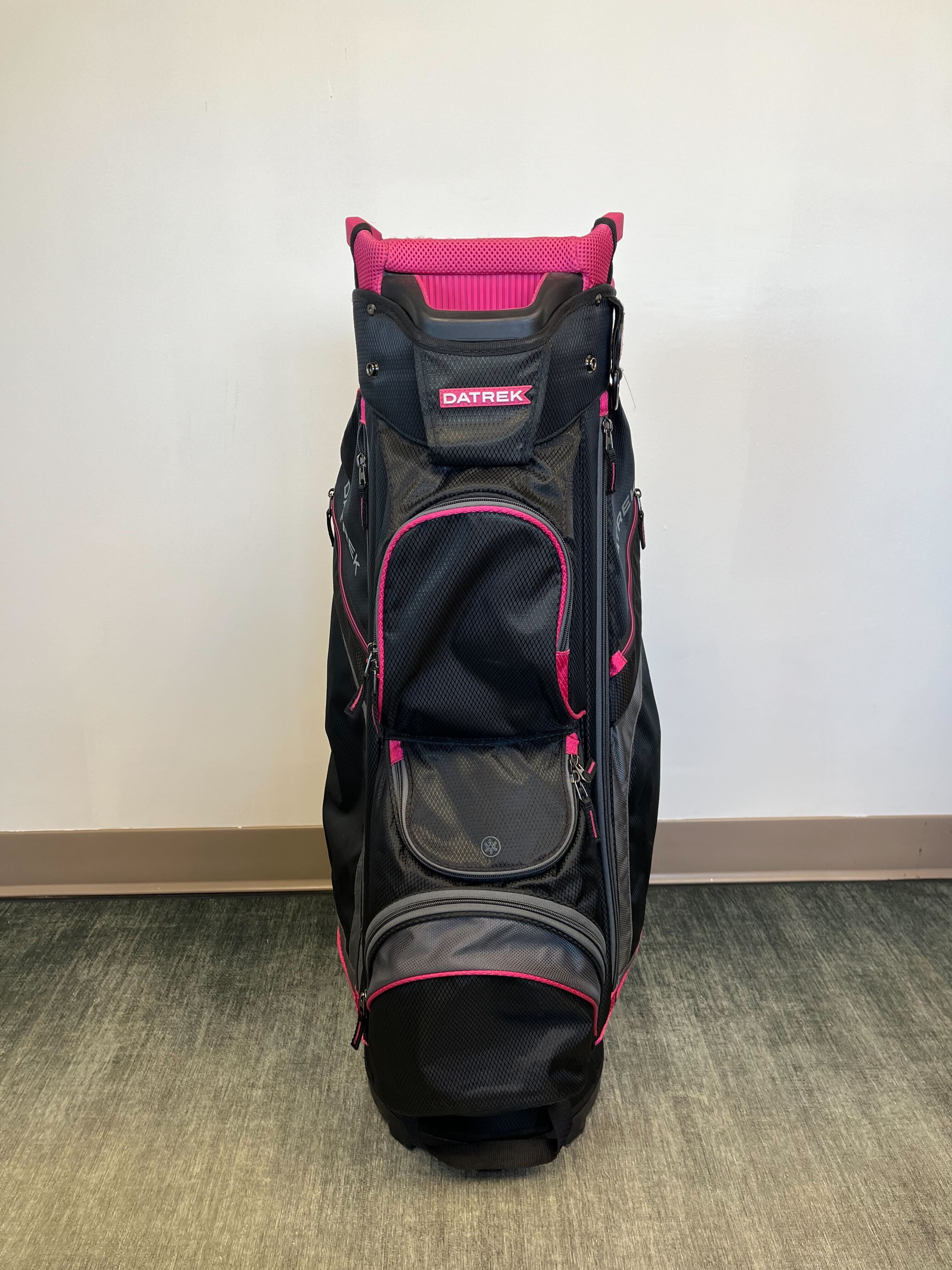 Datrek Women's Golf Cart Bag - Lightweight Black & Pink Stand Bag with Adjustable Strap & Waterproof Rain Cover - Perfect for Golf Course & Driving Range Use