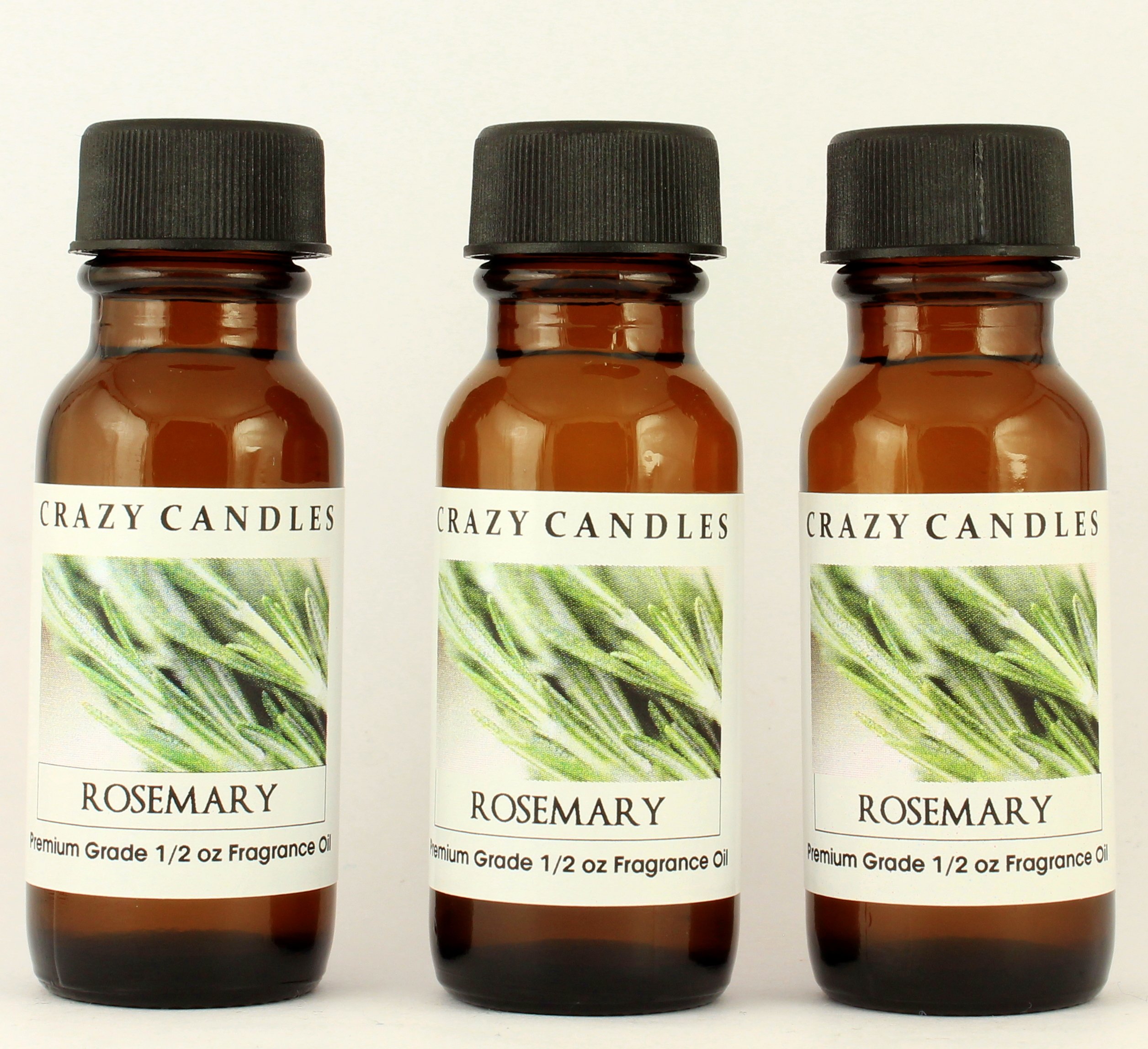 Premium Rosemary Scented Fragrance Oil - 3 Pack (1/2 Fl Oz/15ml Each) - Aromatherapy, Diffuser, Candle Making & DIY Home Fragrance