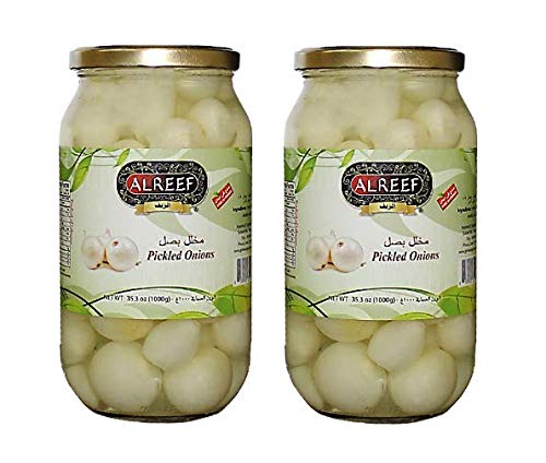 Al Reef Kosher Pickled Onions - 2 Jars (35oz/1,000g Each) - Premium Pickled Vegetables for Sandwiches, Salads & Charcuterie Boards