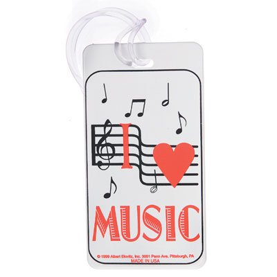 I Love Music Luggage Tag - Personalized Travel Gift for Musicians & Music Lovers - Perfect for Suitcases, Backpacks & Carry-On Bags