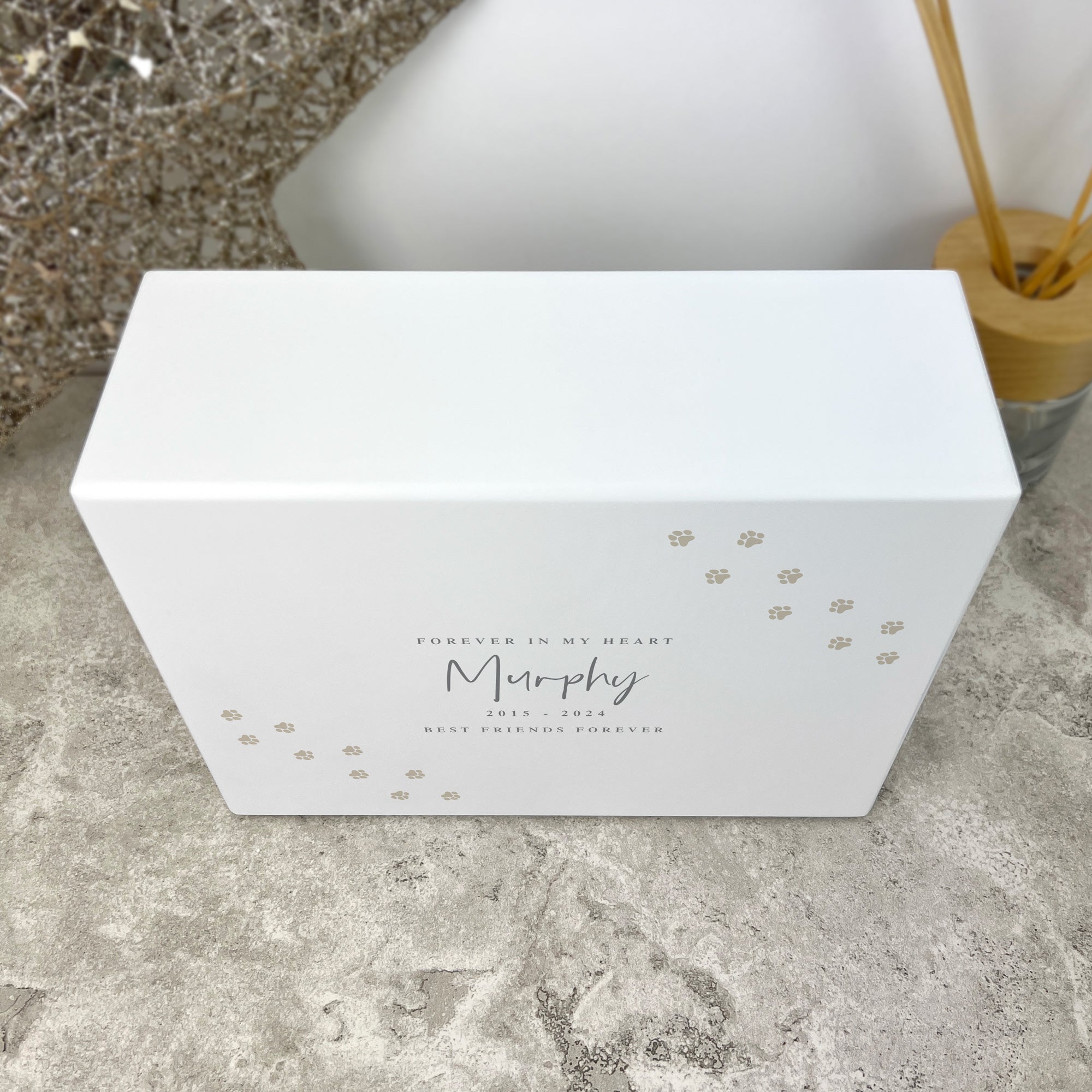 Personalized Neutral Paw Prints Pet Cremation Urn for Ashes | 1.09 Liters (3.7 oz) | Memorial Keepsake for Dogs, Cats & Small Pets | Perfect for Home Display or Memorial Ceremony