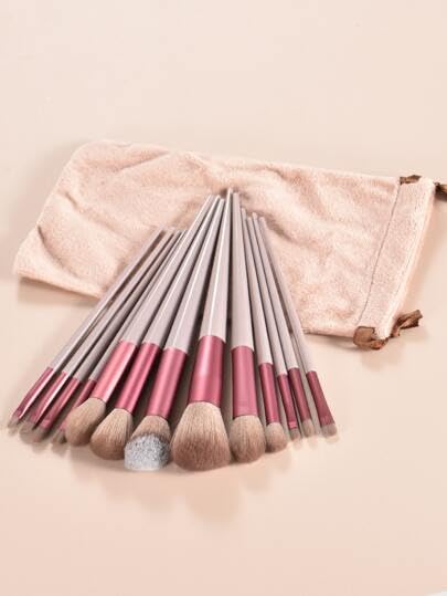 Premium 13-Piece Synthetic Bristle Makeup Brush Set for Face & Eyes - Professional Foundation, Blending, Powder & Contour Brushes | Vegan Cruelty-Free Makeup Tools for Cream, Liquid & Powder Cosmetics (Coffee Brown) | Perfect for Everyday Makeup, Travel & Professional Makeup Artists