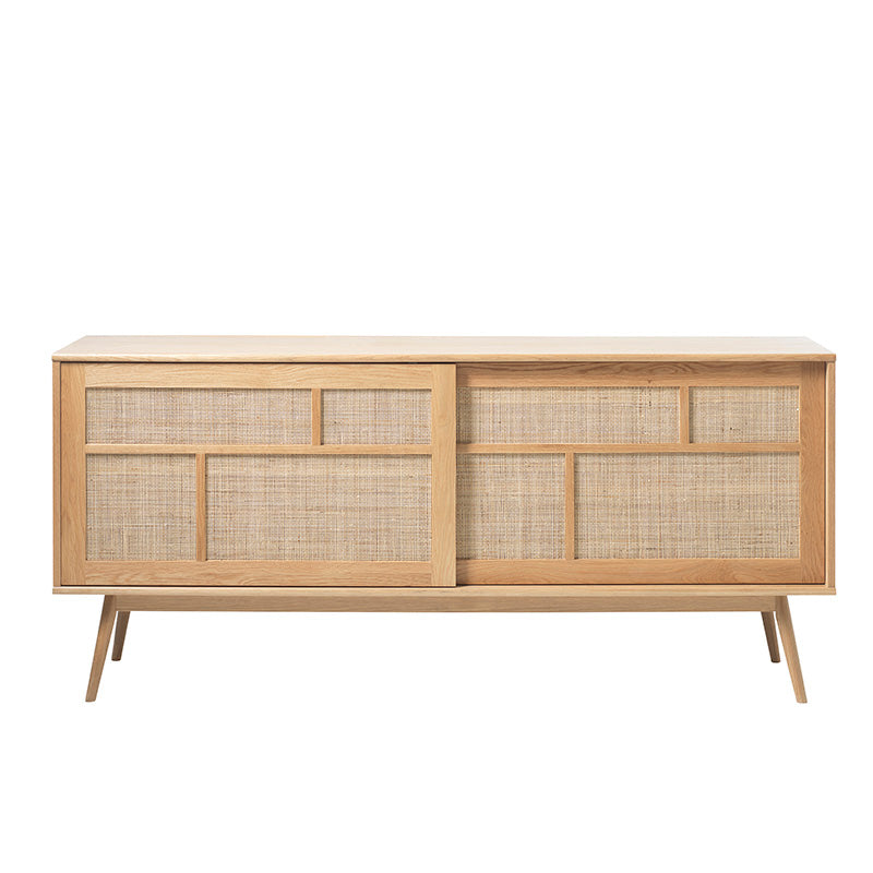 BARRALI 180cm Sideboard Buffet Cabinet with Natural Wood & Rattan Design - Perfect for Dining Room Storage and Living Room Decor