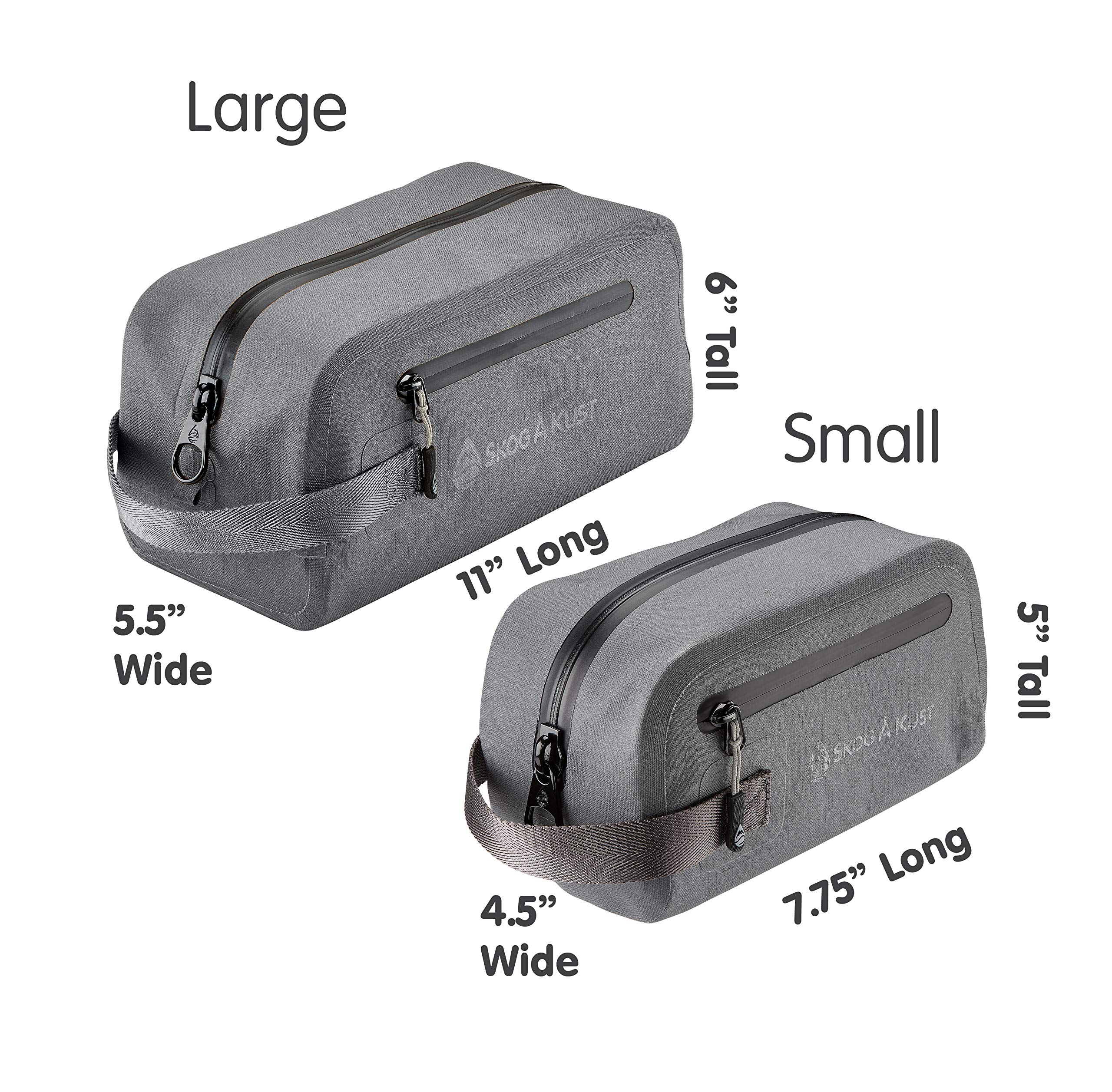 Skog Å Kust DoppSåk Waterproof & Leak-Proof Travel Toiletry Bag | Small, Charcoal Grey | Perfect for Camping, Gym & Air Travel Toiletries Organization