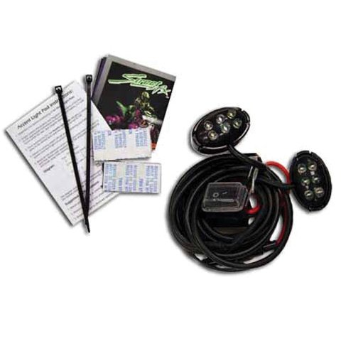STREET-FX ELECTROPOD White LED Motorcycle Black Oval Pods - 1042522-AD | High Visibility LED Lights for Motorcycle Safety & Customization | Perfect for Night Riding & Bike Modifications