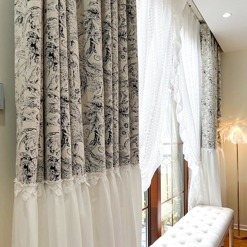 Irina Chenille Morris Botanical Pattern Blackout Thermal Curtains for Living Room & Bedroom - Energy Efficient Insulated Drapes for Noise Reduction & Light Blocking