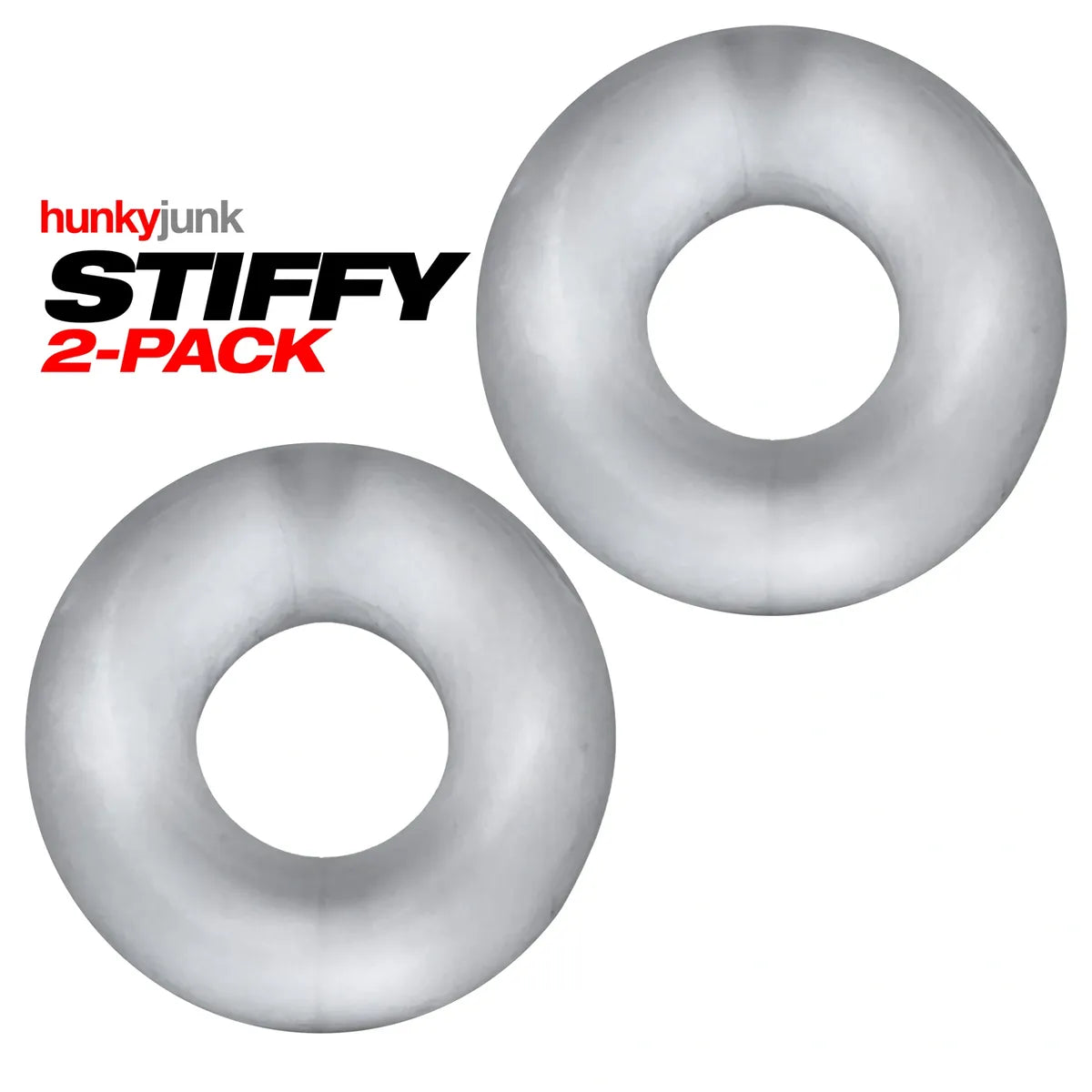 HUJ Stiffy 2-Pack Clear C-Ring Cocktail Ice Cubes - Perfect for Whiskey, Bourbon & Cocktail Drinks at Home Bars & Parties